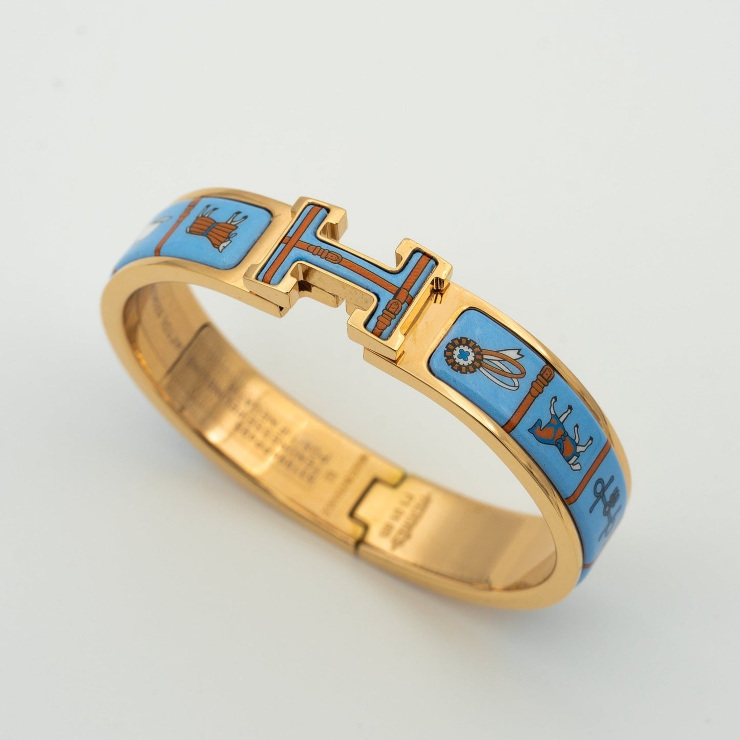 [GALE]H Armband aus rosafarbenem Gold und blauer Keramik