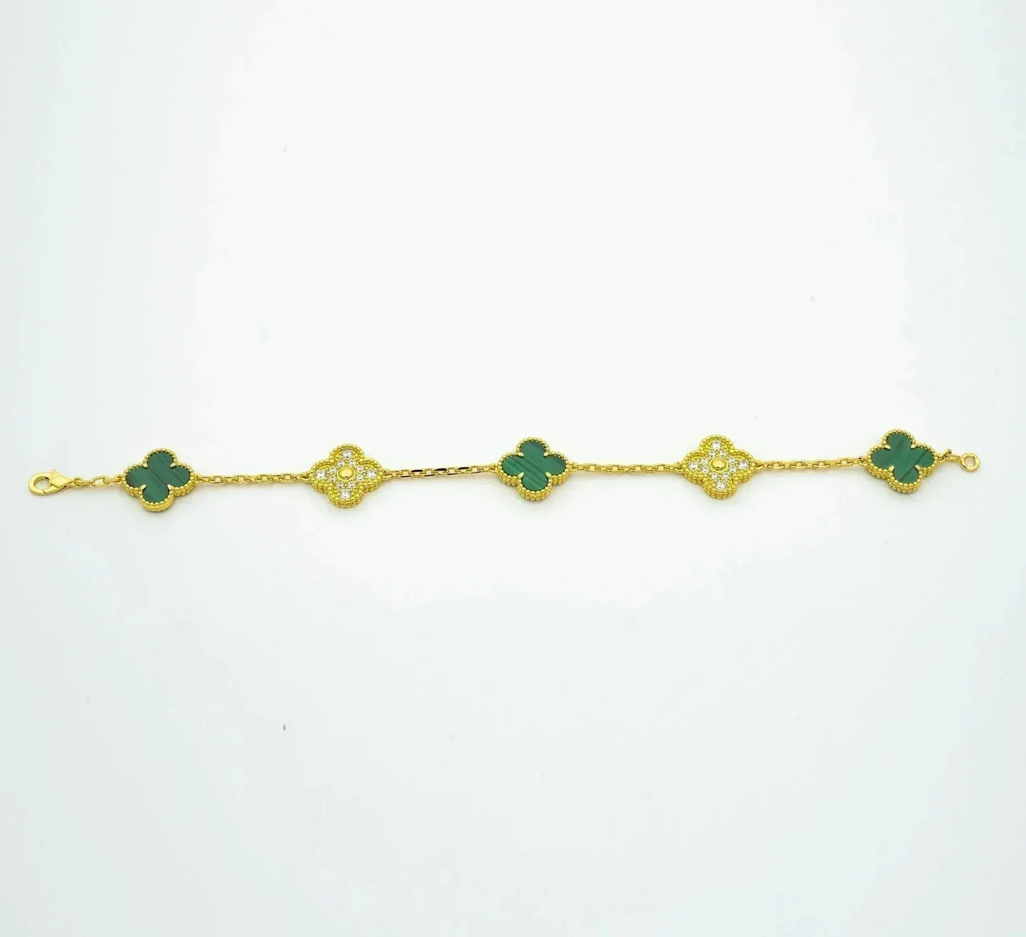 [GALE] CLOVER 5 MOTIF MALACHITE BRACELET COLLECTION