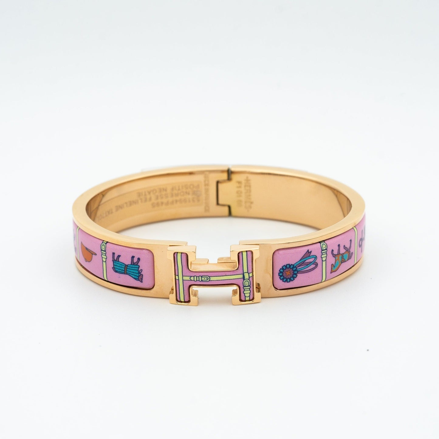 [GALE]H Armband aus rosafarbener Keramik in Gold