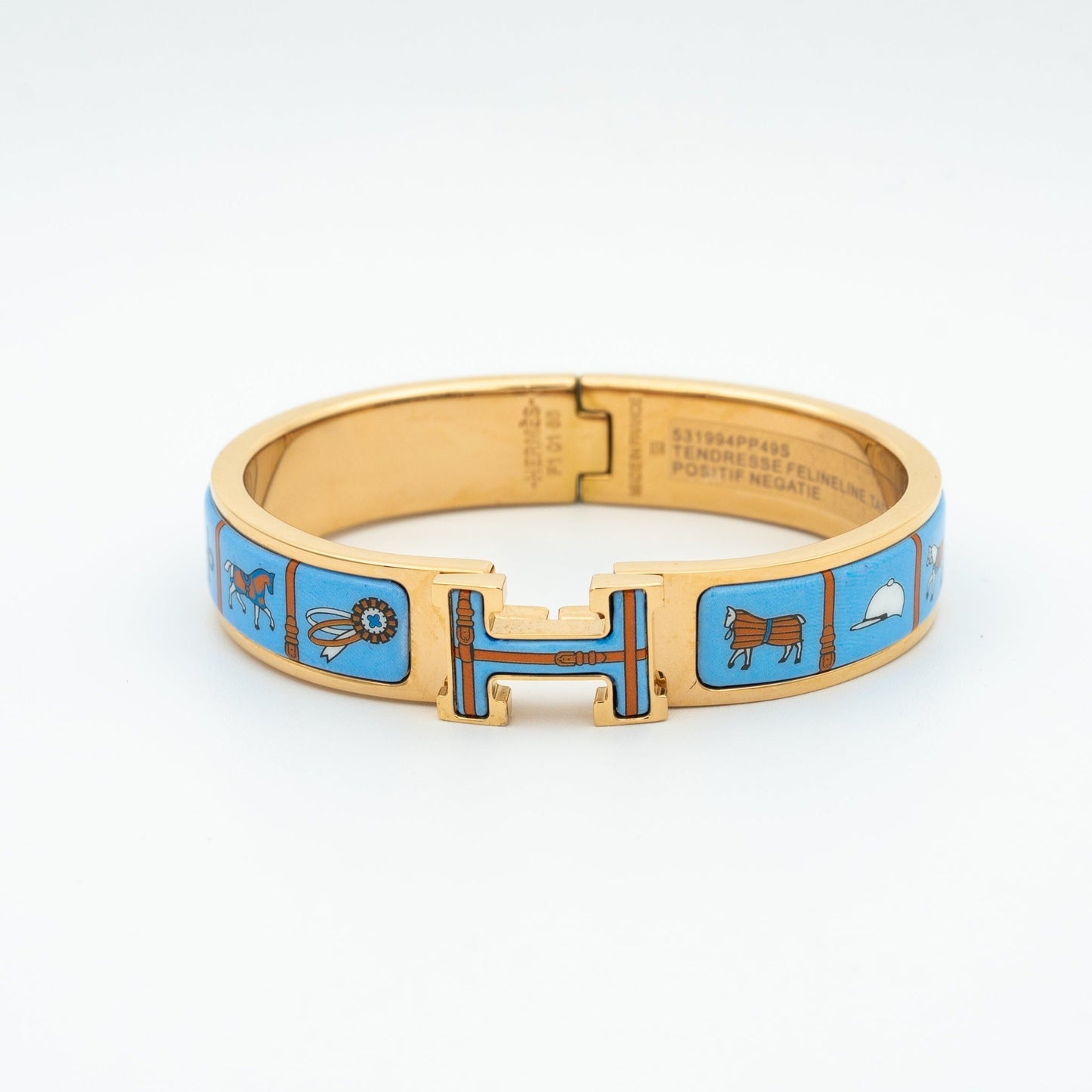 [GALE]H Armband aus rosafarbenem Gold und blauer Keramik
