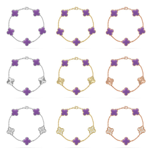 [GALE]CLOVER 5 MOTIF LIGHT PURPLE BRACELET COLLECTION