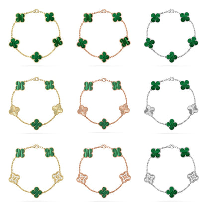[GALE] CLOVER 5 MOTIF MALACHITE BRACELET COLLECTION