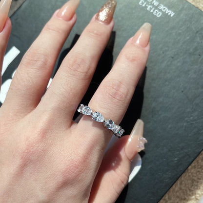 [GALE]Exquisite Pear Cut Tennis Ring