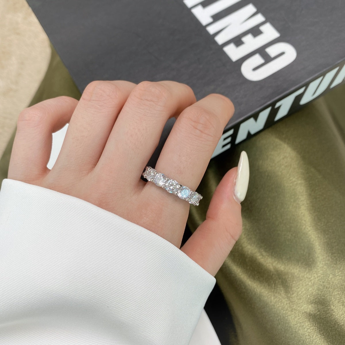 [GALE]Gorgeous Round Cut Tennis Ring