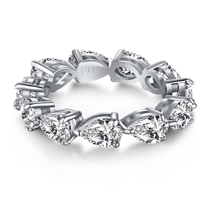 [GALE]Exquisite Pear Cut Tennis Ring