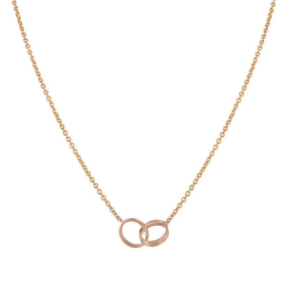 [GALE] Liebeskette mit Doppelring, Roségold 