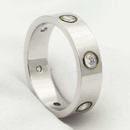 [ゲイル]ラブリング 5.5mm 6ダイヤモンド シルバー