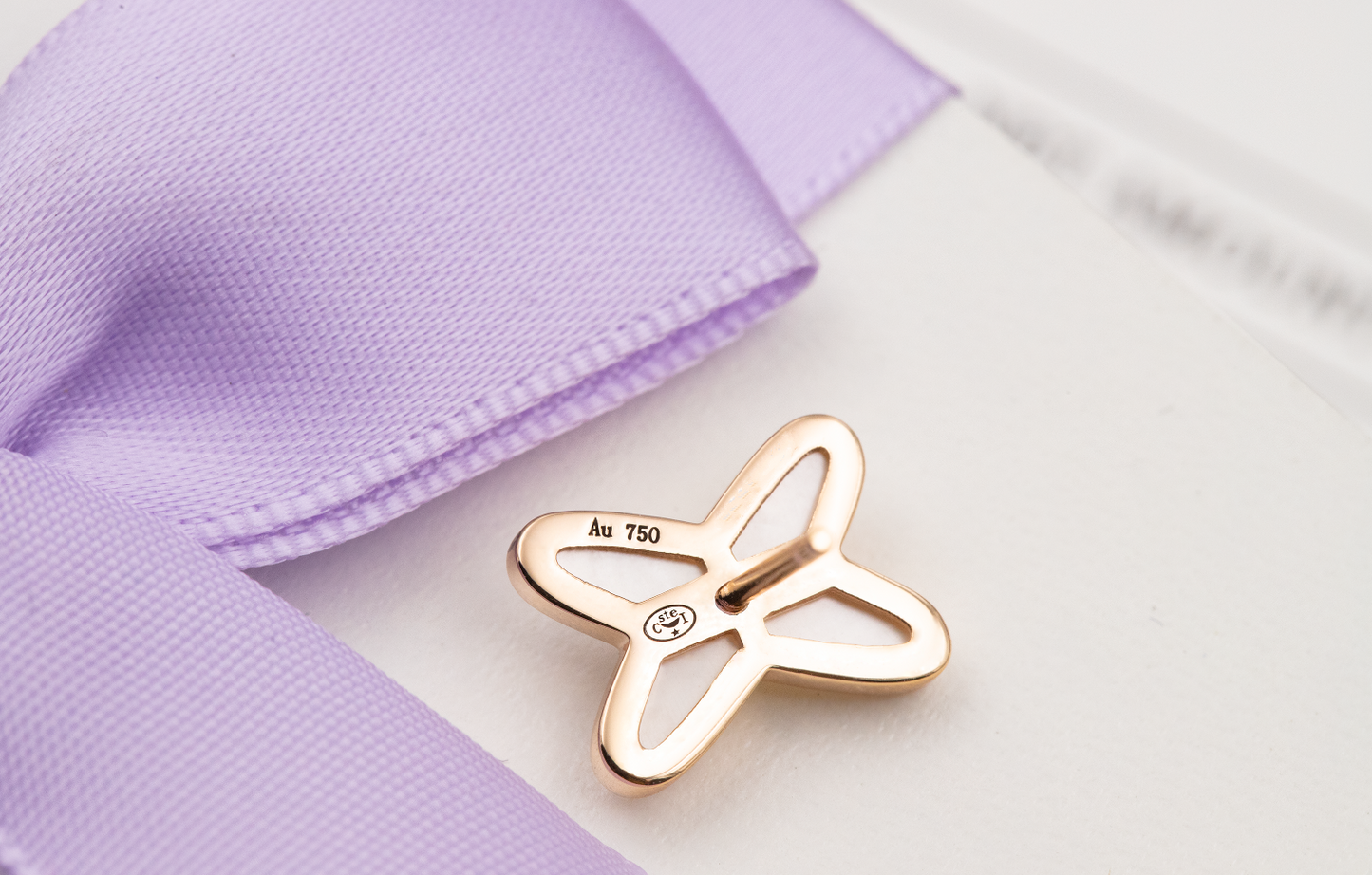 [GALE]JEUX DE WHITE MOP PINK GOLD DIAMOND EARRINGS