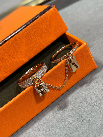 [GALE]HM KELLY CLOCHETTE DOPPELRING MIT DIAMANTEN