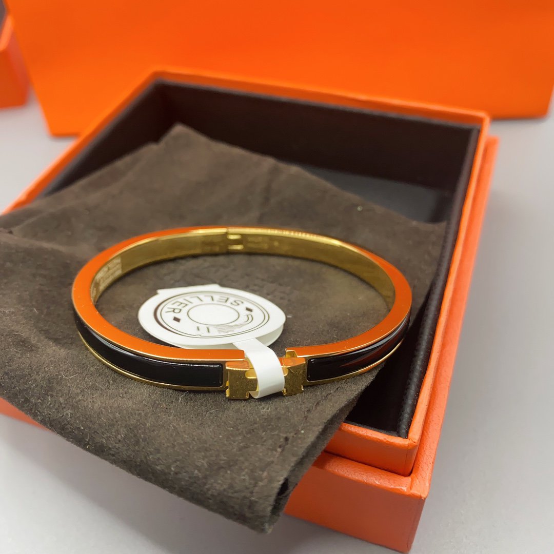[GALE]CLASSIC HM CLIC BLACK 8MM ENAMEL BRACELET