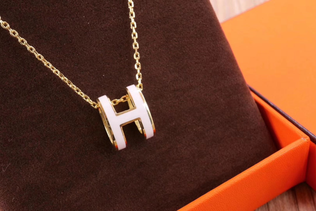 [GALE]HM CLIC イエローエナメルゴールドネックレス