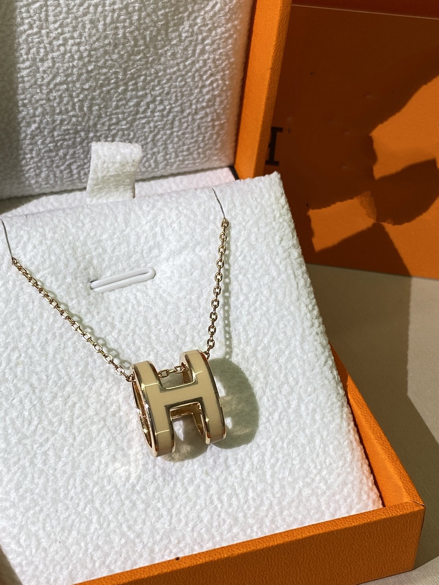 [GALE]HM CLIC イエローエナメルゴールドネックレス