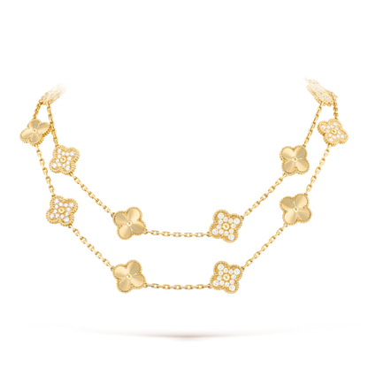 [GALE]CLOVER 20 MOTIVES LASER DIAMOND NECKLACE
