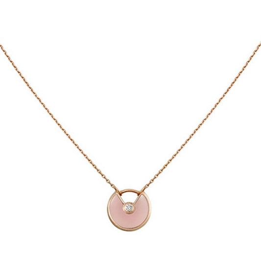 [GALE]AMULETTE ROSE GOLD PINK MOP NECKLACE
