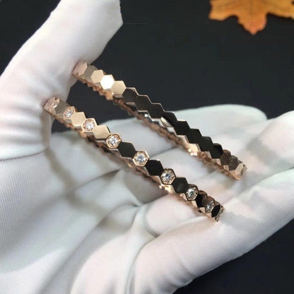 [GALE]BEE LOVE PINK GOLD DIAMOND BRACELET