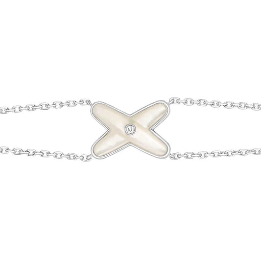[GALE]JEUX BRACELET WHITE MOP SILVER 1 DIAMOND