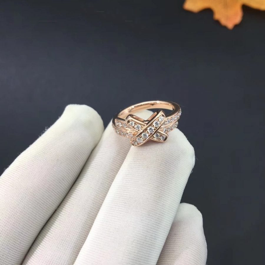 [GALE]JEUX DE RING ROSA GOLD DIAMANTEN