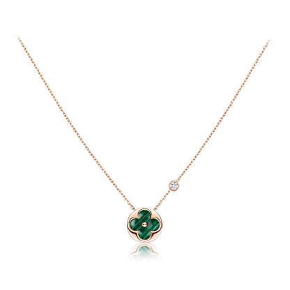 [GALE] Sonnenanhänger, Halskette aus roségoldenem Metall mit 1 Diamanten
