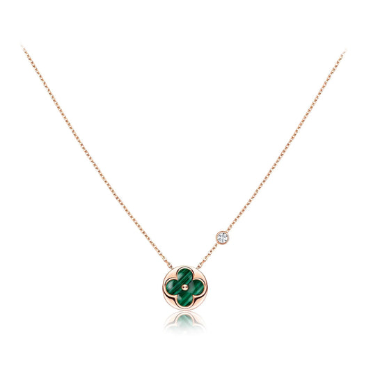 [GALE]SUN PEDANT PINK GOLD 1 DIAMOND NECKLACE