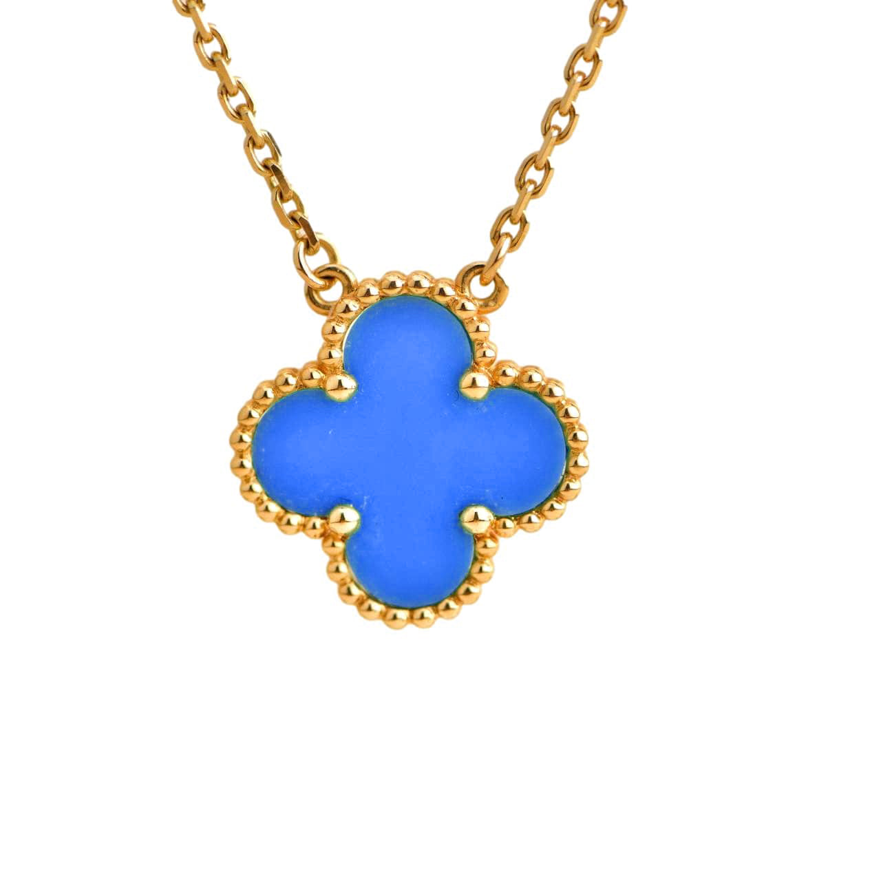 [GALE]CLOVER 15MM BLAUER ACHAT-KETTE