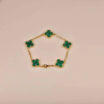 [GALE] CLOVER 5 MOTIF MALACHITE BRACELET COLLECTION
