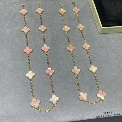 [GALE]CLOVER 10 MOTIFS ROSA MOP HALSKETTE