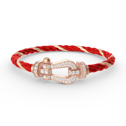 [GALE]FORCE LARGE HORSESHOE FULL DIAMOND BRACELET ROSE GOLD