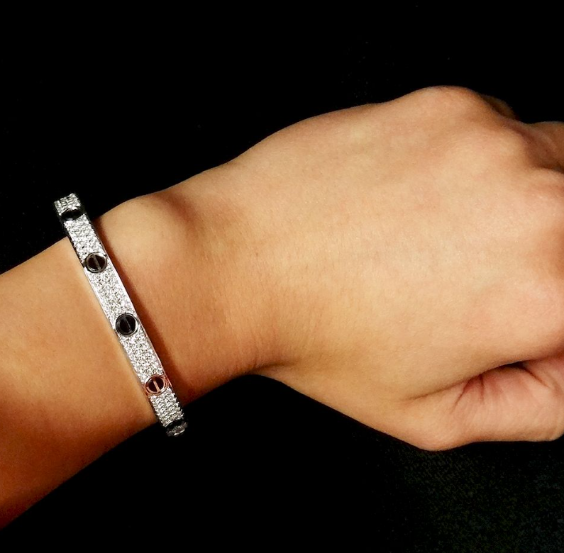 [GALE]LOVE BRACELET 6.1MM DIAMOND-PAVED CERAMIC