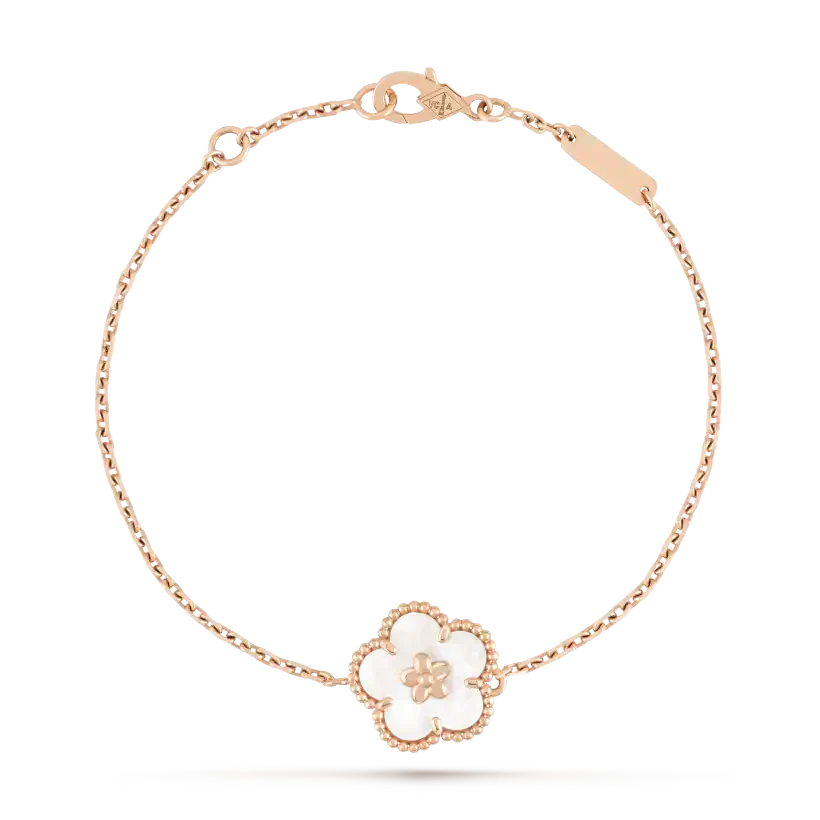 [GALE] GLÜCKLICHES WEISSES MOP-PFLAMMBLÜTEN-ARMBAND