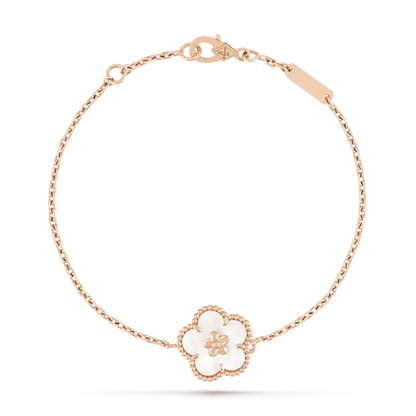 [GALE] GLÜCKLICHES WEISSES MOP-PFLAMMBLÜTEN-ARMBAND