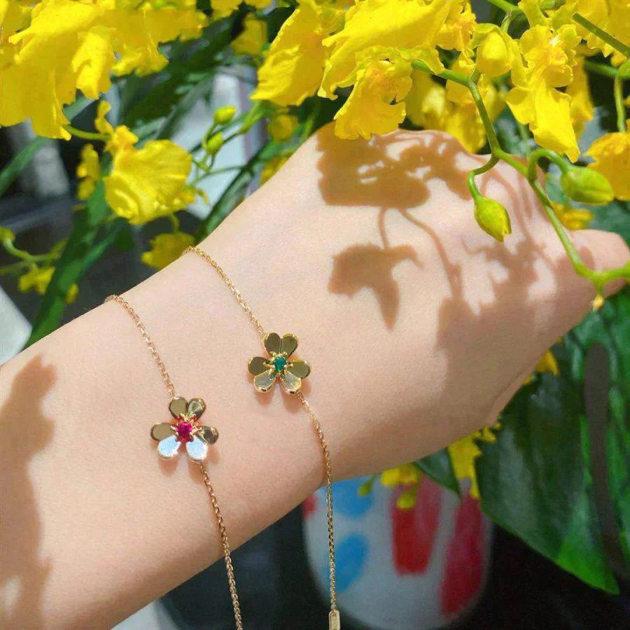 [GALE]FRIVOLE GOLD BLUME ROSA MALACHIT ARMBAND
