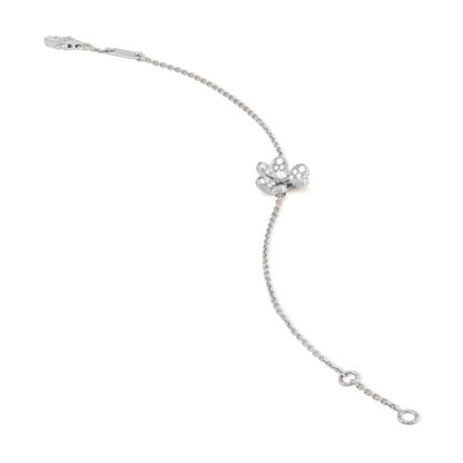 [GALE]FRIVOLE Silbernes Blumen-Diamant-Armband 