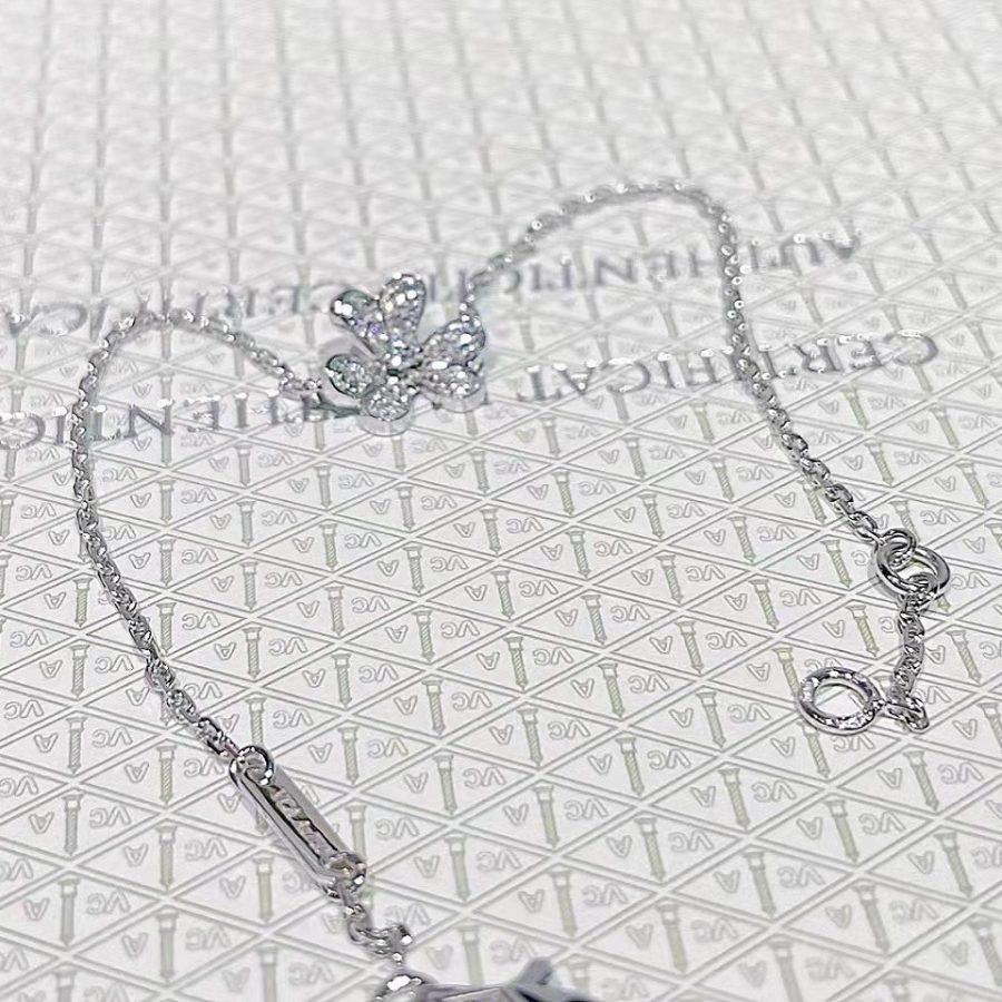 [GALE]FRIVOLE Silbernes Blumen-Diamant-Armband 