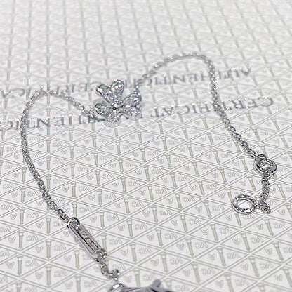 [GALE]FRIVOLE Silbernes Blumen-Diamant-Armband 