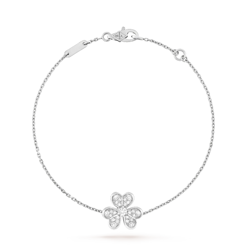 [GALE]FRIVOLE Silbernes Blumen-Diamant-Armband 