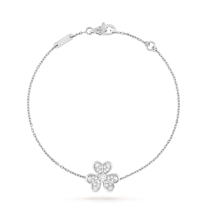 [GALE]FRIVOLE Silbernes Blumen-Diamant-Armband 