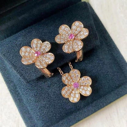 [GALE]FRIVOLE ROSÉGOLD BLUMEN-DIAMANT-HALSKETTE