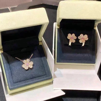 [GALE]FRIVOLE ROSÉGOLD BLUMEN-DIAMANT-HALSKETTE