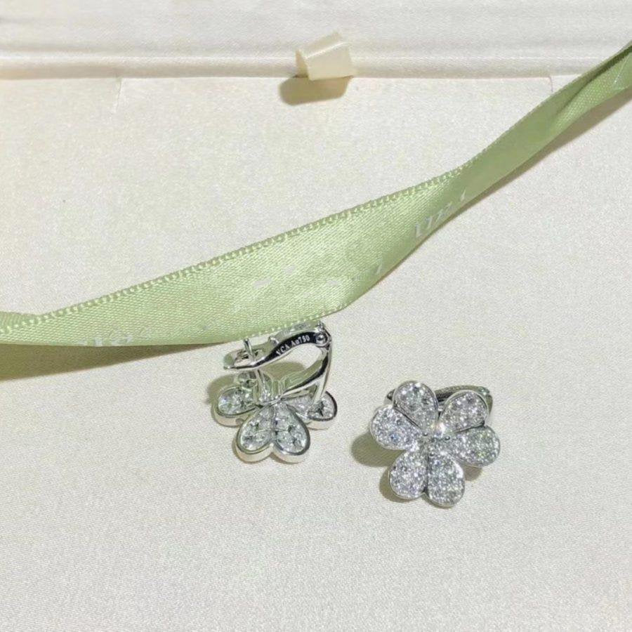 [GALE]FRIVOLE SILBERNE BLUMEN-DIAMANT-OHRRINGE