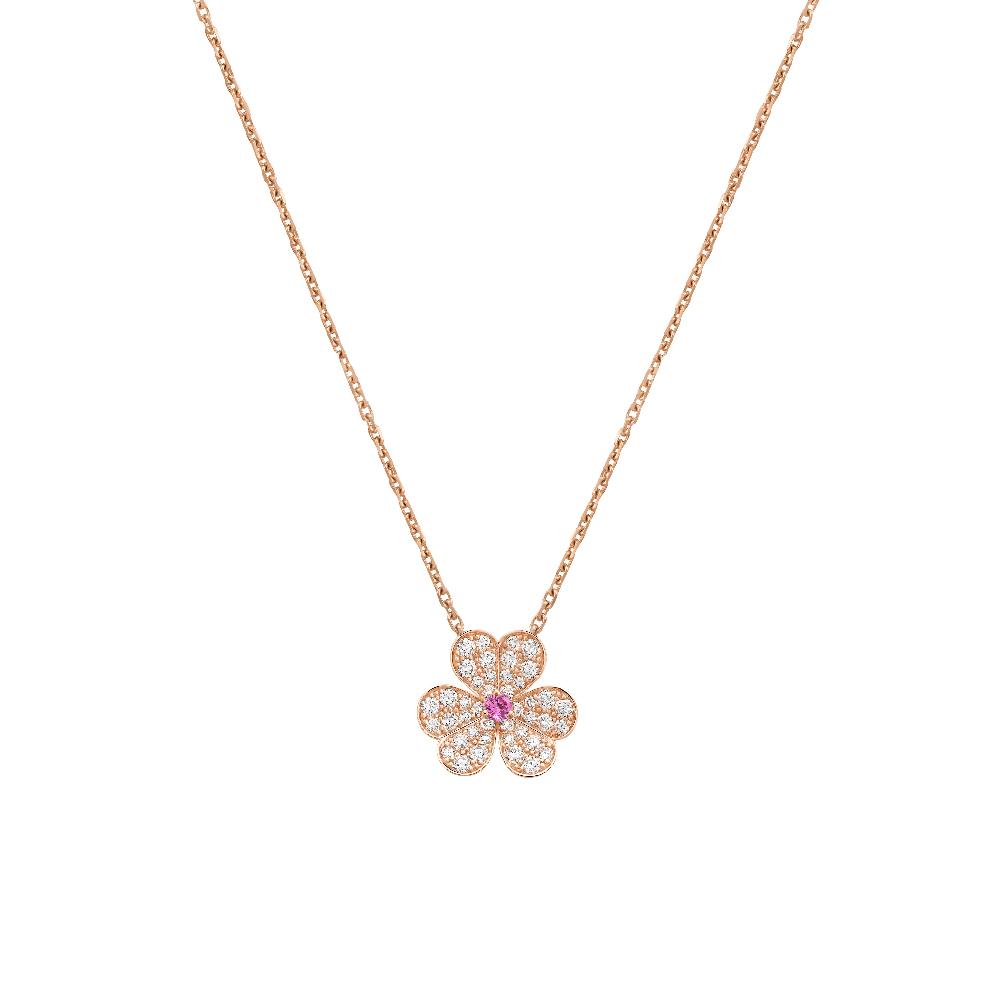 [GALE]FRIVOLE ROSÉGOLD BLUMEN-DIAMANT-HALSKETTE