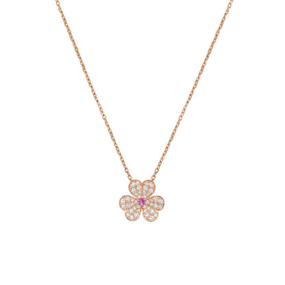 [GALE]FRIVOLE ROSÉGOLD BLUMEN-DIAMANT-HALSKETTE