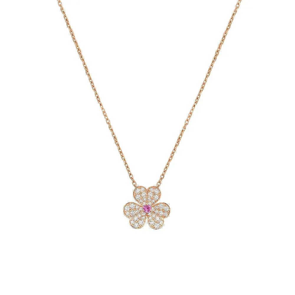 [GALE]FRIVOLE ROSÉGOLD BLUMEN-DIAMANT-HALSKETTE