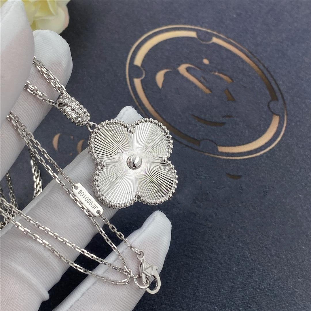 [GALE]CLOVER 25MM SILBER GROSSE KLEE-HALSKETTE