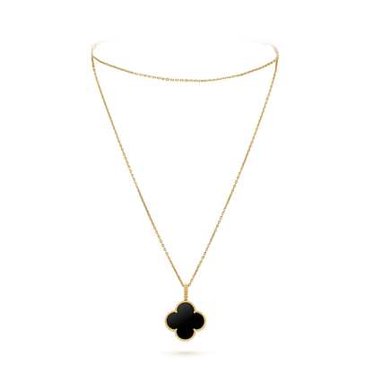 [GALE]CLOVER 25MM GOLD ONYX GROSSE KLEE-HALSKETTE