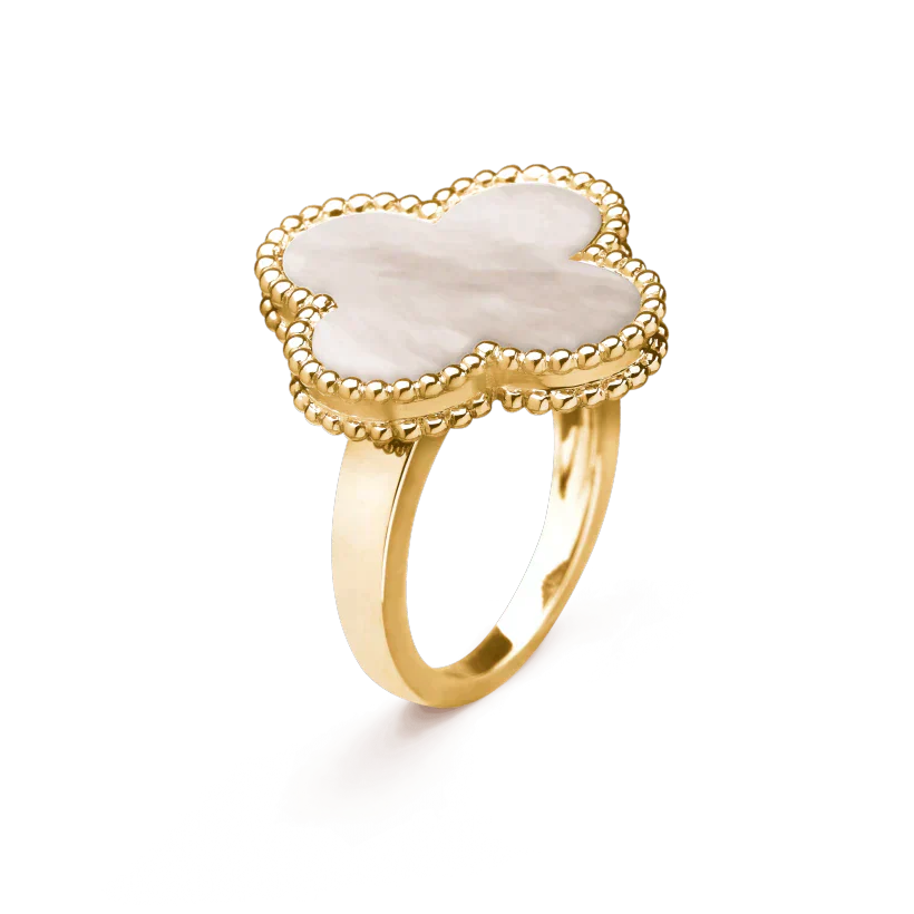 [GALE]CLOVER WHITE MOP RING