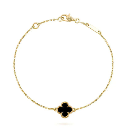 [GALE]CLOVER ONYX EINZELNE BLUMENARMBAND