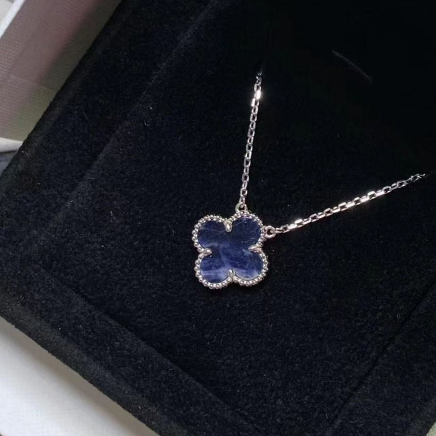 [GALE]CLOVER 15MM PIETERSIT-HALSKETTE SILBER