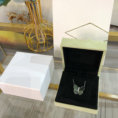 [GALE] GROSSE SCHMETTERLINGS-DIAMANT-ANHÄNGER-KETTE AUS SILBER