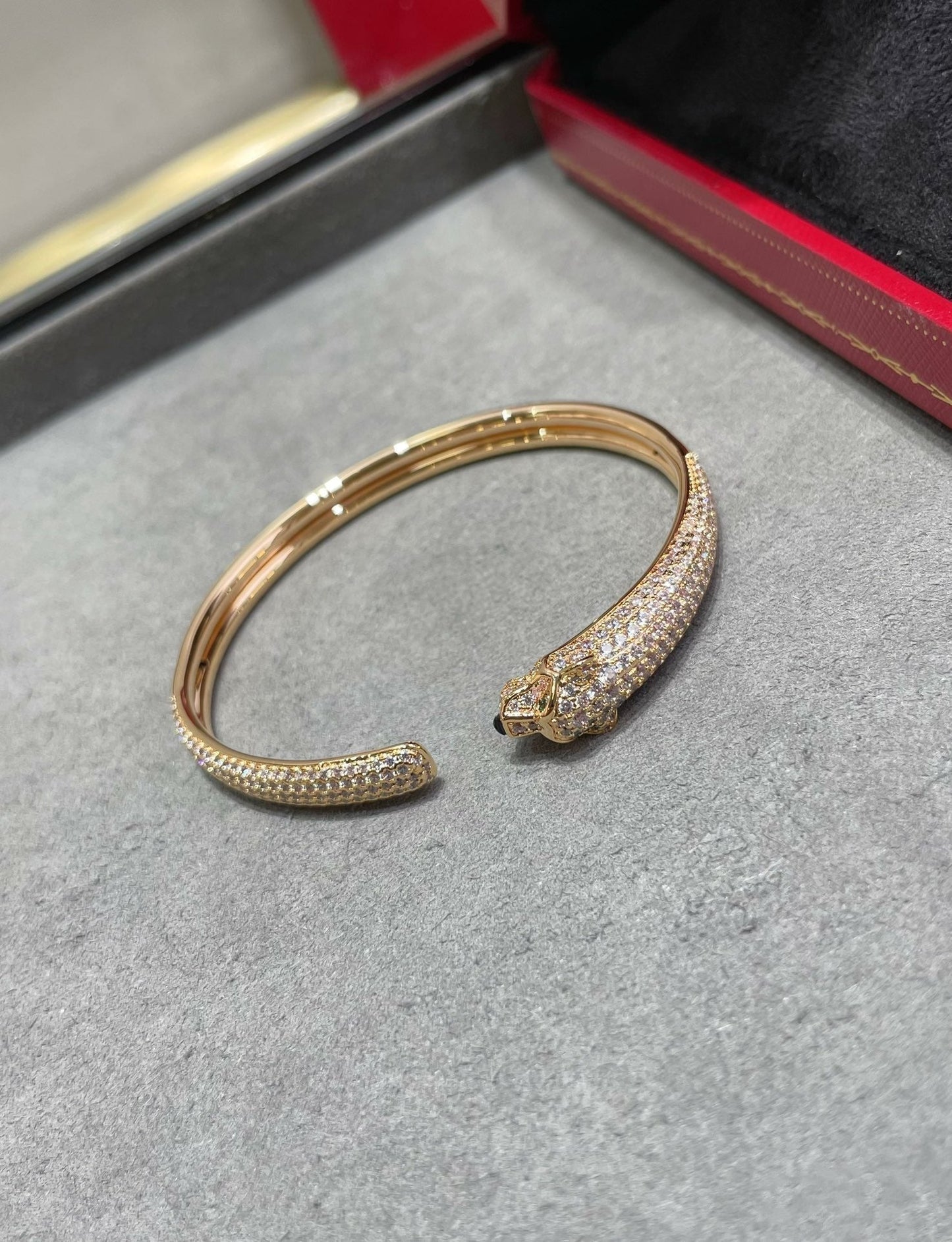 [GALE]PANTHERE FULL DIAMOND OPEN BRACELET