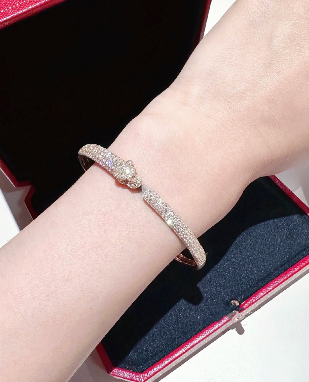 [GALE]PANTHERE FULL DIAMOND OPEN BRACELET